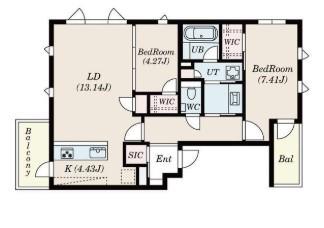 S-RESIDENCE平尾ウエスト(2LDK/3階)の間取り写真