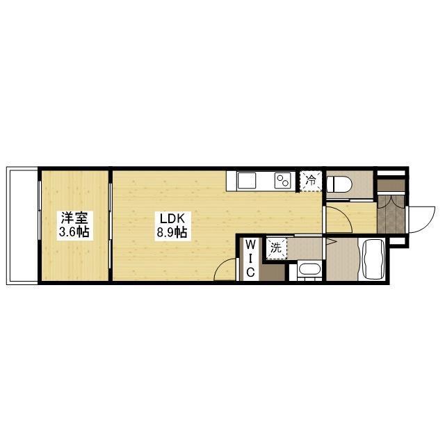 月光西深津壱番館(1LDK/2階)の間取り写真