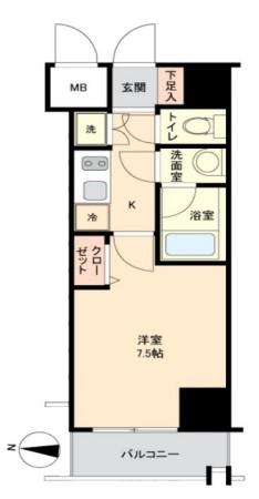 IXIO南台(1K/2階)の間取り写真