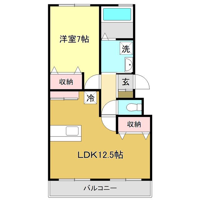 コーポ一宮I(1LDK/3階)の間取り写真
