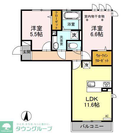 ロイジェントパークス レイクタウン III I(2LDK/2階)の間取り写真