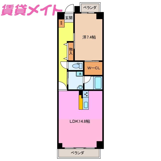 MS MANSION(1LDK/2階)の間取り写真
