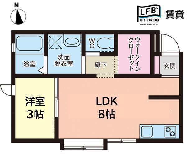 さくらステージ九工大前(1LDK/2階)の間取り写真