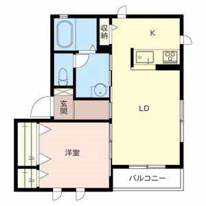 IKメゾン(1LDK/2階)の間取り写真