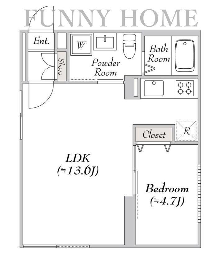 レンブラン赤堤(1LDK/1階)の間取り写真