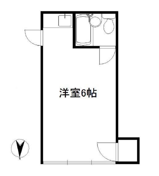 ミユキハイツ(ワンルーム/2階)の間取り写真