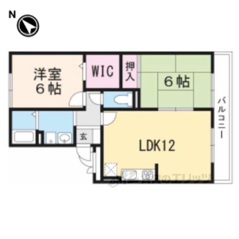 リバーサウス枚方(2LDK/2階)の間取り写真
