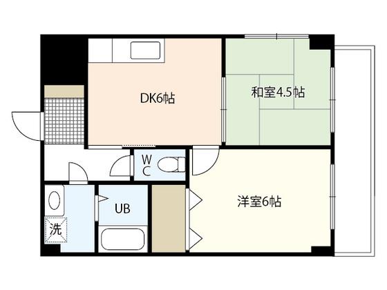 古冨ビル(2DK/2階)の間取り写真