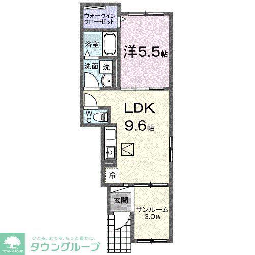 トロフェオ ガーデン(1LDK/1階)の間取り写真