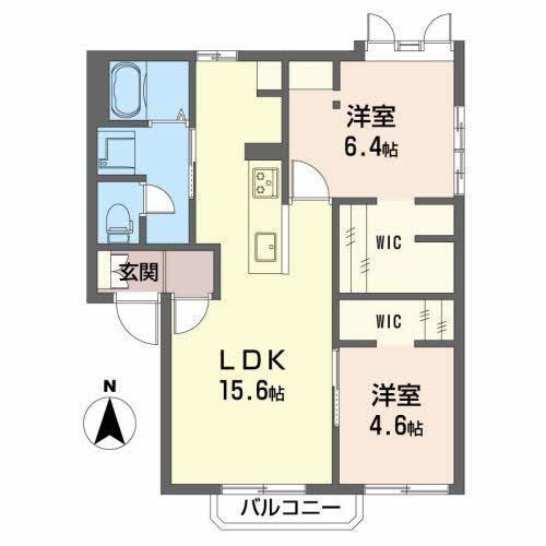 ベルメゾン裾花SW(2LDK/1階)の間取り写真