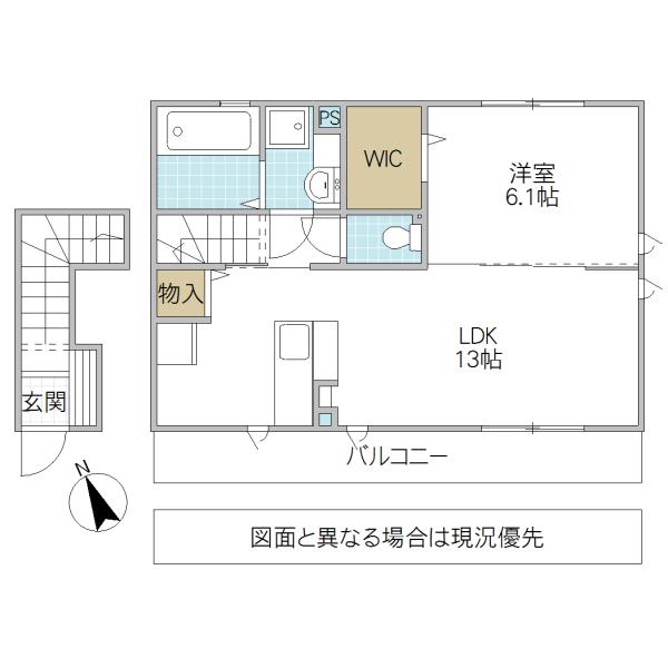 GK シュアーヴ(1LDK/2階)の間取り写真