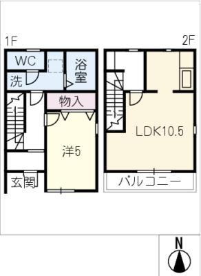 リーブルファイン東水代(1LDK/1階)の間取り写真