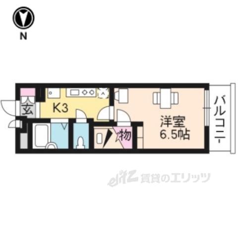 レオパレス衣笠(1K/3階)の間取り写真