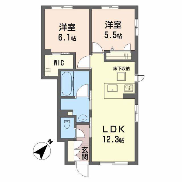ミラベルKSII(2LDK/1階)の間取り写真