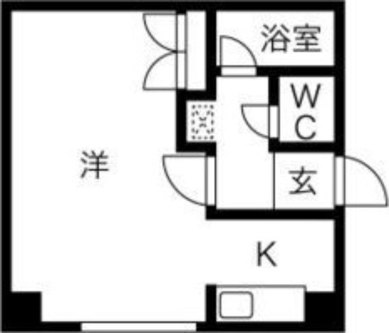 藤井ビル北17条III(1K/4階)の間取り写真