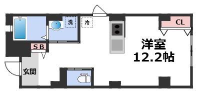 エムズ谷六(ワンルーム/1階)の間取り写真