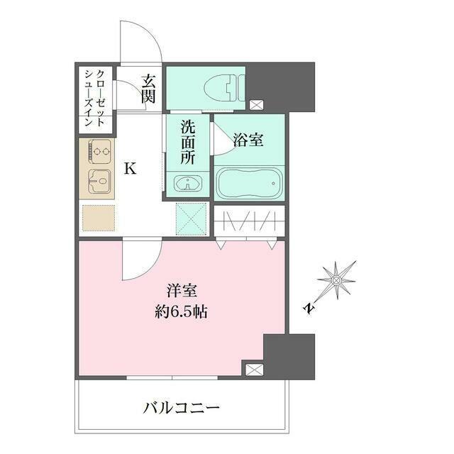 ザ・パークメゾン東大井(1K/4階)の間取り写真