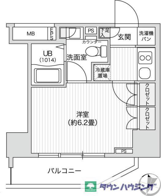 レジディア笹塚II(1K/6階)の間取り写真