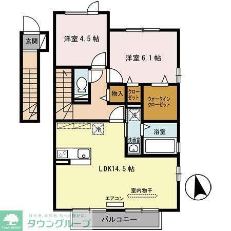 トワメゾンIII(2LDK/2階)の間取り写真
