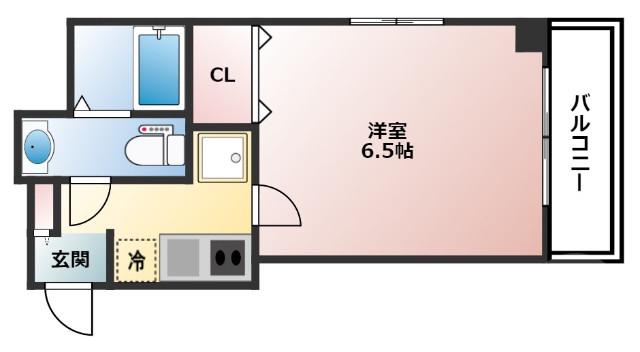 LUXE十三東(1K/6階)の間取り写真