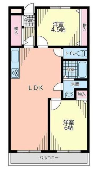 シーザーレジデンス福生(1LDK/3階)の間取り写真