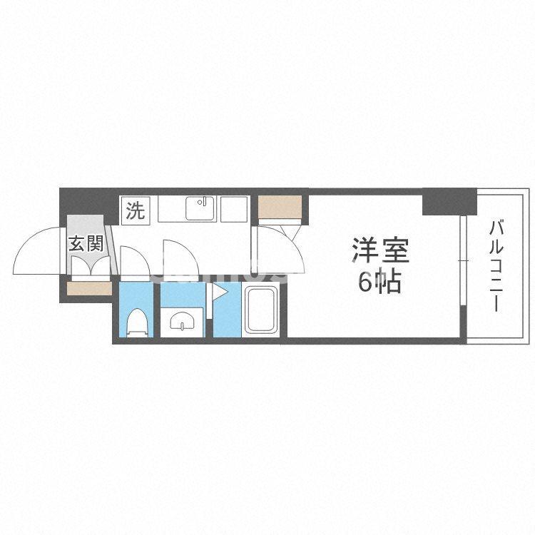 GM難波ウエストD.C(1K/3階)の間取り写真