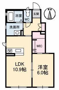 シェヴェール(1LDK/1階)の間取り写真