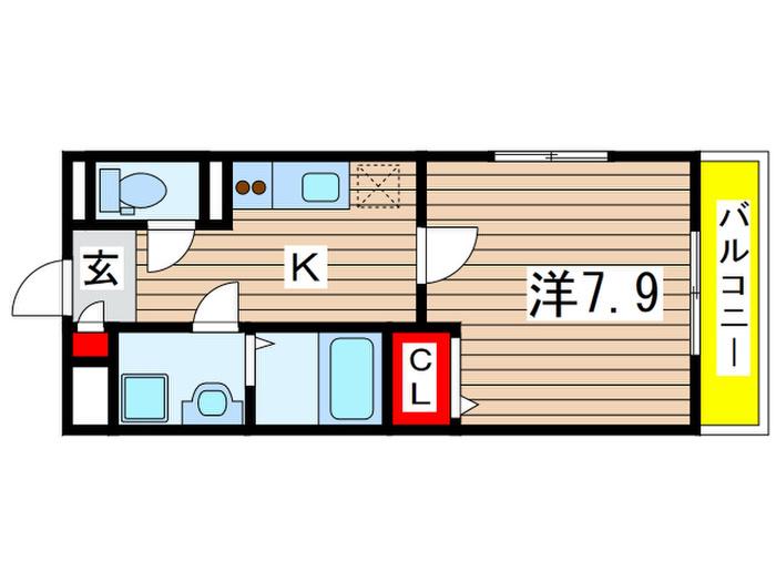 クラルテ(1K/1階)の間取り写真