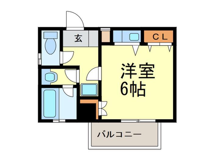 シティマンション大橋南NO.10(ワンルーム/6階)の間取り写真