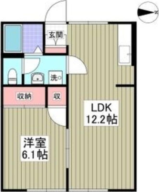 エクセル高砂(1LDK/1階)の間取り写真
