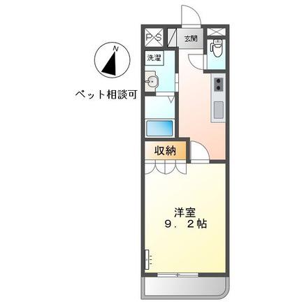 プレリュードII(1K/2階)の間取り写真