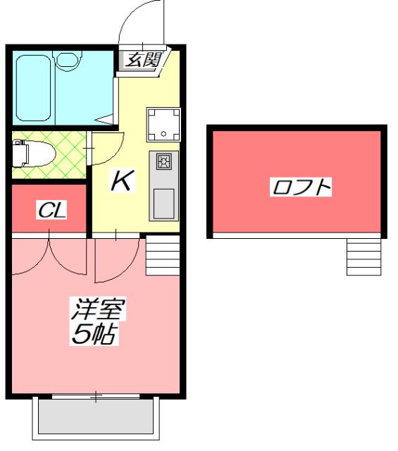 大阪モノレール本線 大日駅 徒歩22分 2階建 築33年(1K/1階)の間取り写真
