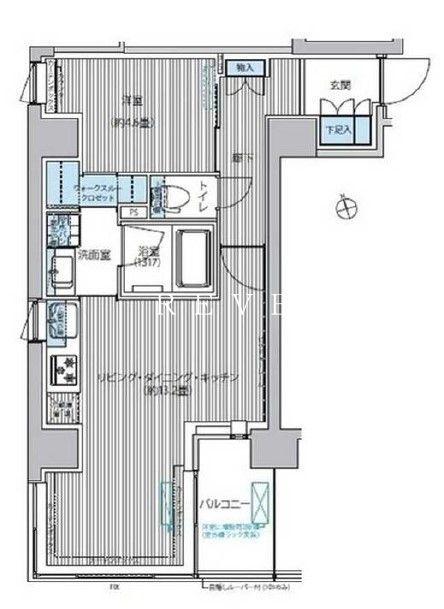 RODIA日本橋茅場町(1LDK/8階)の間取り写真
