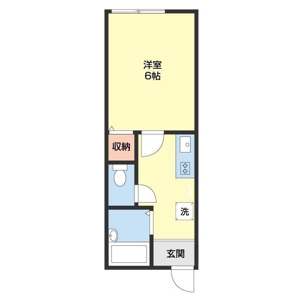 TJ御坊(1K/1階)の間取り写真