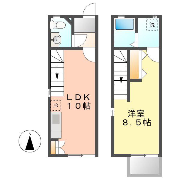 ハイツリアナ(1LDK/1階)の間取り写真