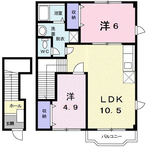 サクセスK・T(2LDK/2階)の間取り写真