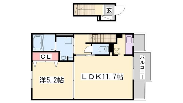 プラシード I・M(1LDK/2階)の間取り写真