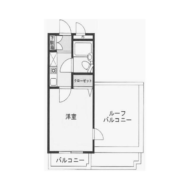 クレスト小杉(1K/4階)の間取り写真