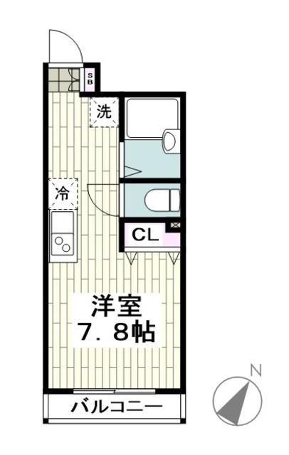 ヴィラコンフォート上大岡(ワンルーム/3階)の間取り写真