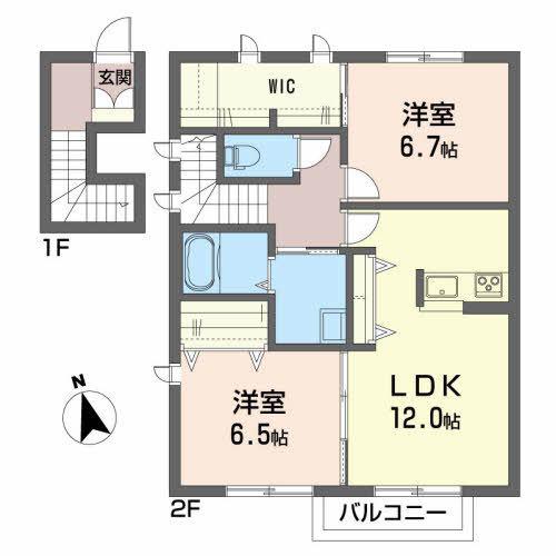 東北新幹線 盛岡駅 車で8分 2階建 築11年(2LDK/2階)の間取り写真