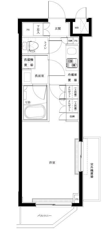 ルーブル下丸子伍番館(1K/3階)の間取り写真