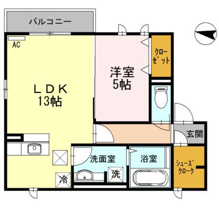コーポミナモトIII(1LDK/1階)の間取り写真