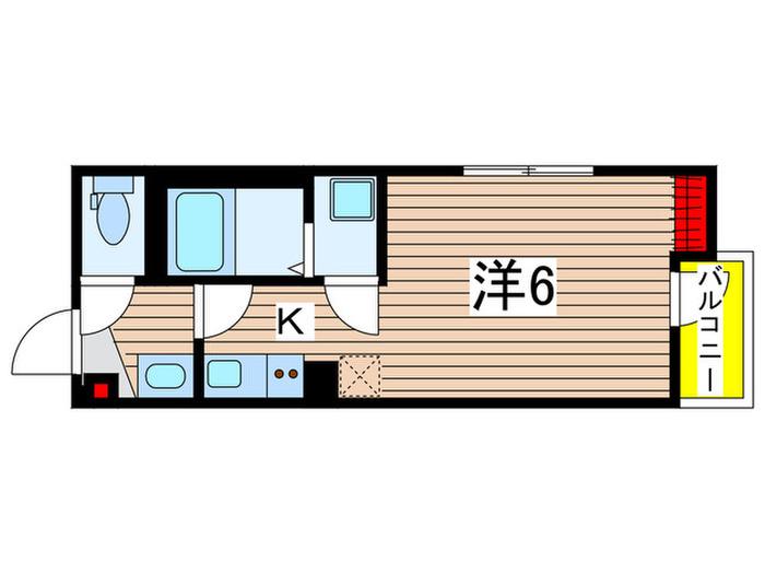 LUSSO東本町(1K/2階)の間取り写真