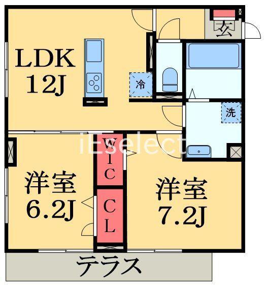D-ROOM君塚IB(2LDK/1階)の間取り写真