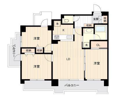 ドゥーエ練馬(3LDK/8階)の間取り写真
