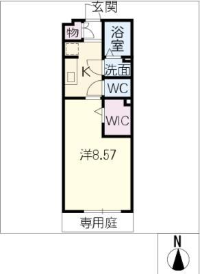 トア ヴェール(1K/1階)の間取り写真