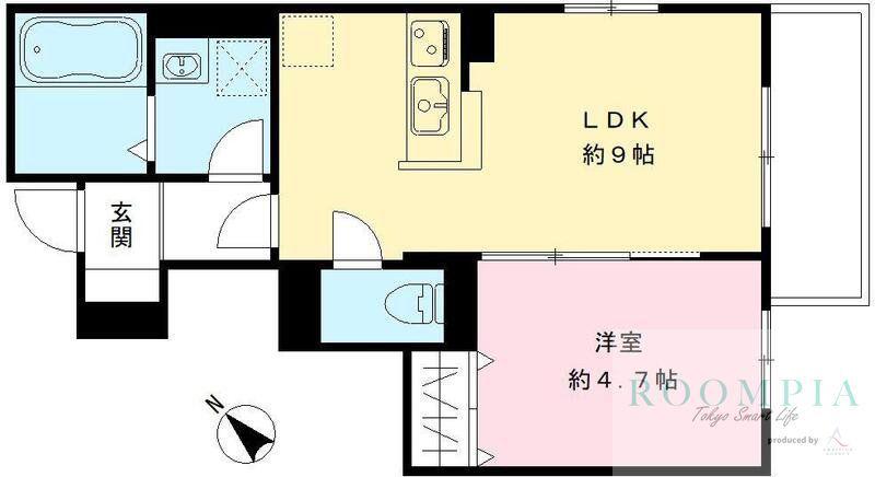 ブエナビスタ二子玉川(1LDK/1階)の間取り写真
