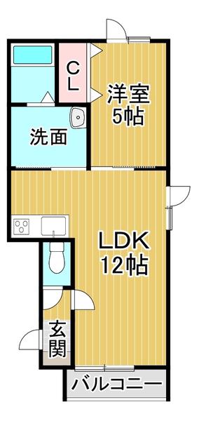 CREVIA(1LDK/3階)の間取り写真