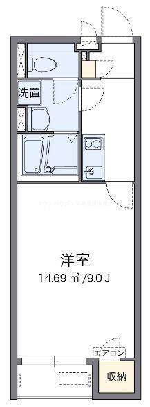 クレイノS&S(1K/1階)の間取り写真