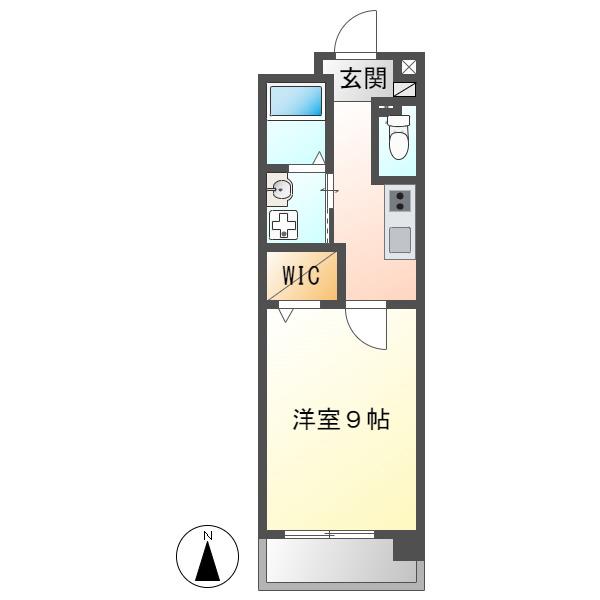 PROUDEAR(1K/4階)の間取り写真